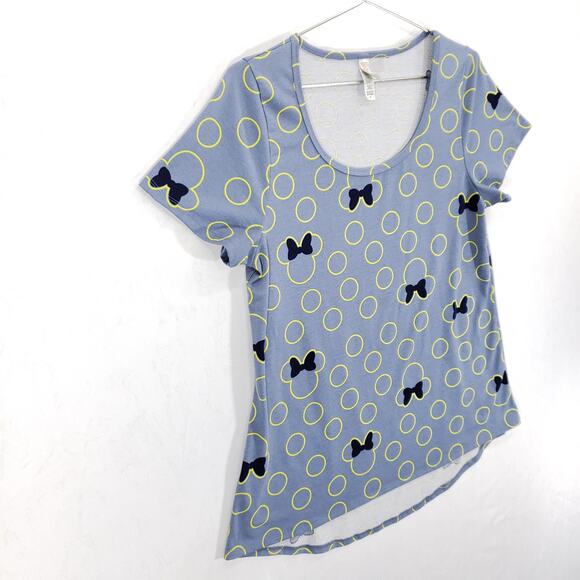 LuLaRoe Minnie Mouse Shirt Womens Medium Geometric Disney High Low Hem Pullover - Picture 3 of 6